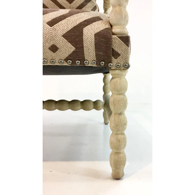 Transitional Brown Geometric Print Rhodes Club Chair For Sale - Image 4 of 8