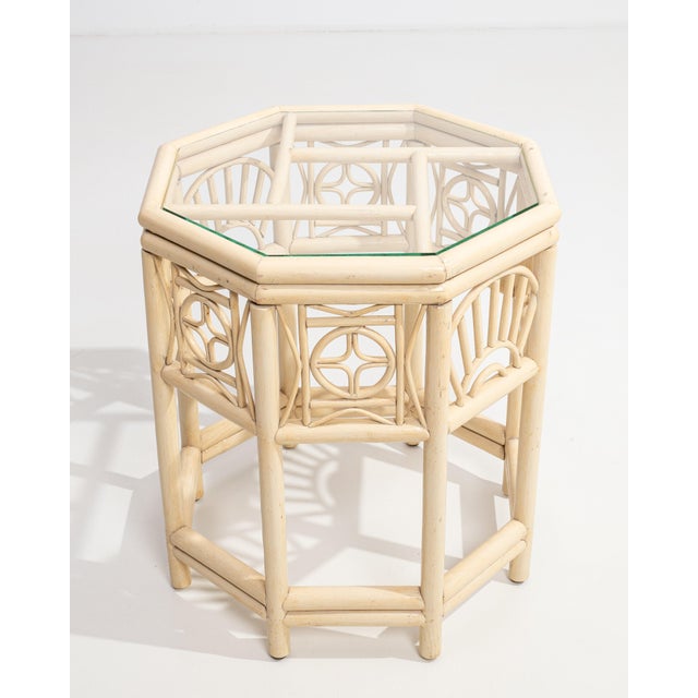 Chinoiserie Chinoiserie Side Table with Glass Top, Antique, France, Circa 1970 For Sale - Image 3 of 12