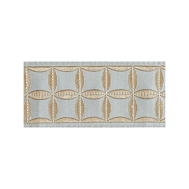 Scalamandre Fiori Embroidered Tape, Aquamarine For Sale