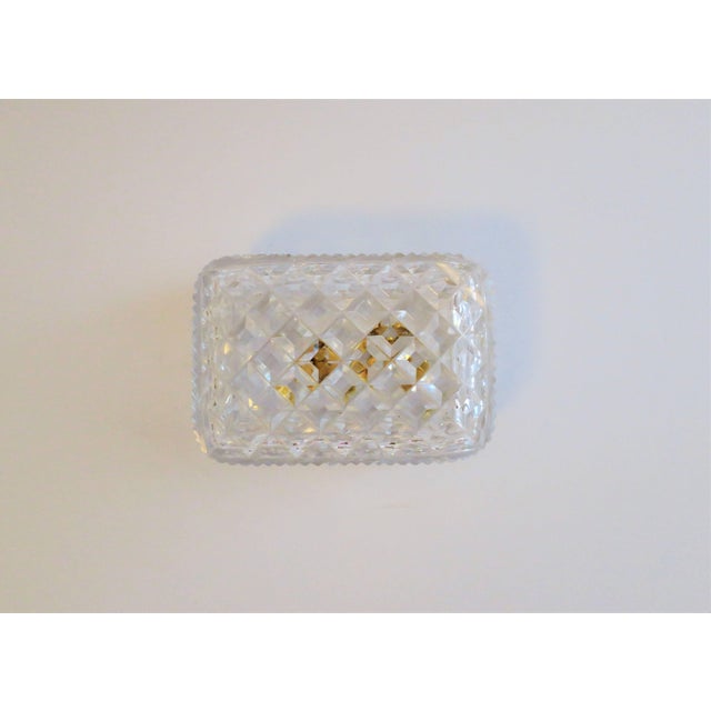 Diamond Quilted Crystal Jewelry Box For Sale - Image 4 of 9