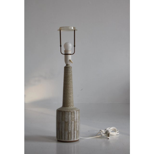 Cream Stoneware Table Lamp by Per Linneman-Scmidt for Palshus, Denmark, 1960s For Sale - Image 8 of 13