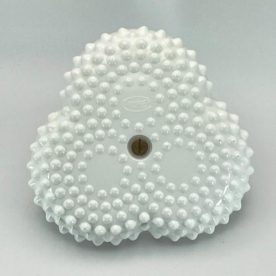 Vintage Fenton Milk Glass Hobnail Tricorn Divided Dish (3-Part) With Metal Handle 7-Inch For Sale - Image 10 of 13