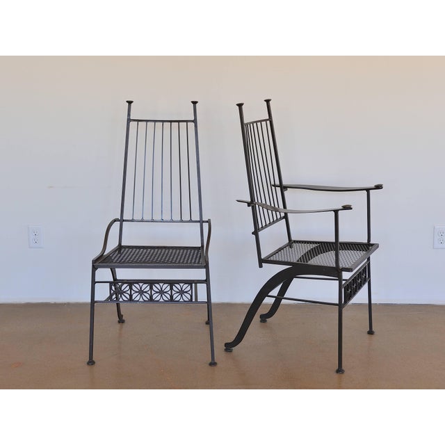 Rare Set of Six Salterini Wrought Iron Chairs | Chairish