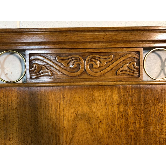 1960s Pecan Wood & Brass Twin Headboards, Pair Chairish