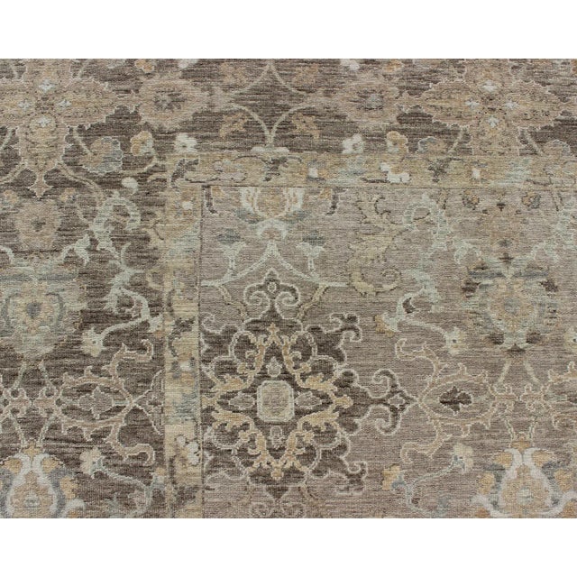 Textile Fine Weave Sivas Rug in Ivory and Brown by Keivan Woven Arts 10'4 X 13'6 For Sale - Image 7 of 13