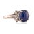 Platinum Ring with 7.26 royal blue star sapphire and 6 marquis cut and 4 round brilliant cut dimaonds weighing 0.37...