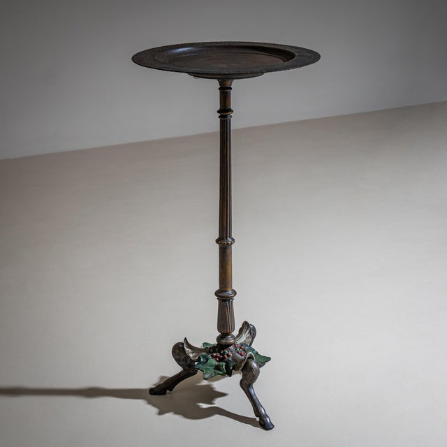 Black Wrought-Iron Guéridon with Holly Decoration, 19th Century For Sale - Image 8 of 8