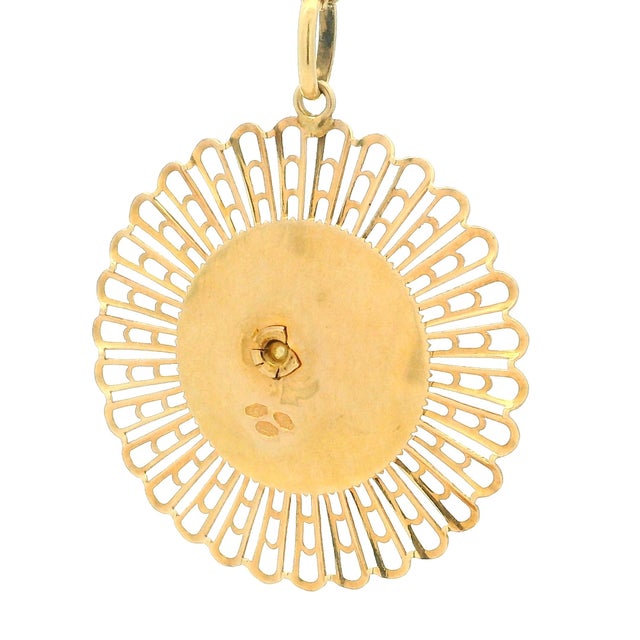 Traditional Vintage Italian 18k Gold Nefertiti Egyptian Revival Pendant For Sale - Image 3 of 11
