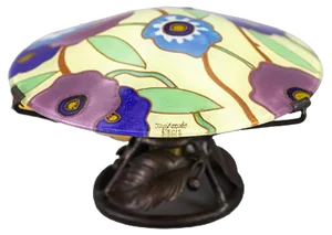 Art Deco Enameled Glass Table Lamp by Maxonade Verrier Dart, Paris