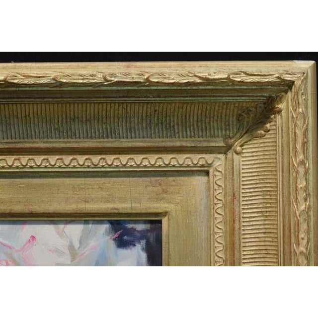 Eric Wallis "Roses" Original Oil Custom Framed Board Hand Signed For Sale - Image 4 of 5