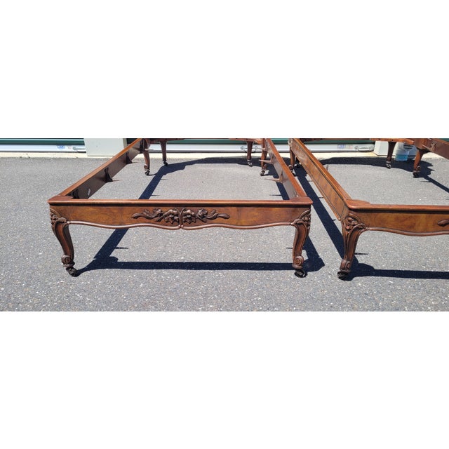 Fine Pair 1930s French Scoop Medalion Twin Beds For Sale - Image 17 of 18