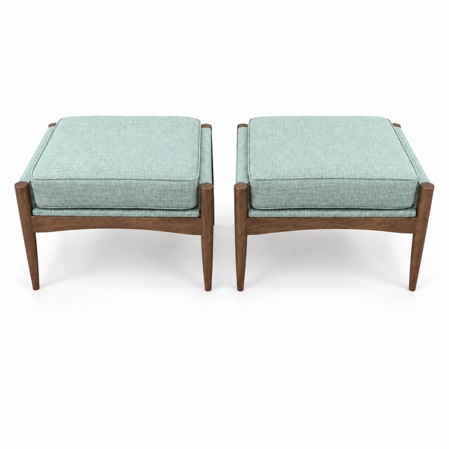 Mid Century Modern Style Ottomans- Pair For Sale - Image 4 of 6
