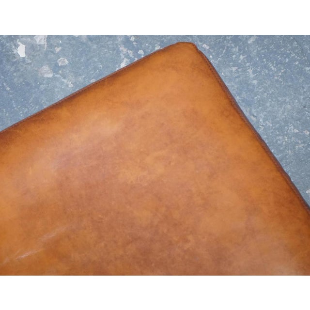 Tan Tan Leather Cordoba Ottoman by John Lewis for Tetrad For Sale - Image 8 of 9
