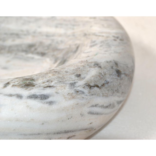 20th Century Mid-Century Modern Handmade Carrara Marble Bowl Plate Centerpiece For Sale - Image 11 of 12