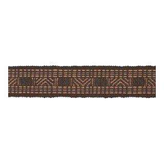 Schumacher Nael Linen Cotton Tape In Cedar Brown For Sale