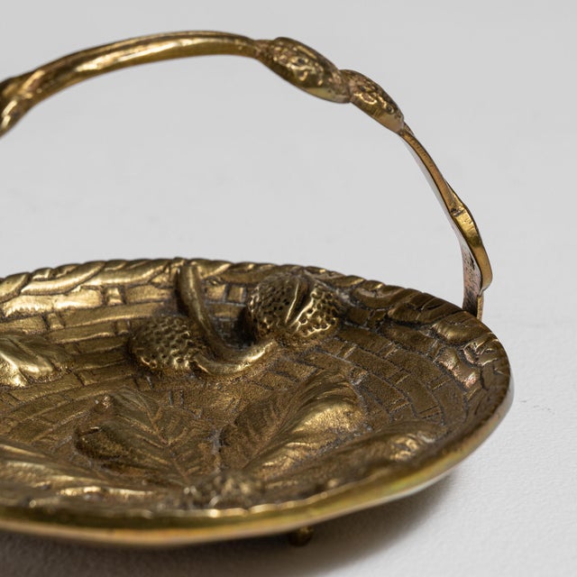 Art Nouveau 1960s Belgium Art Nouveau Brass Decorative Bowl For Sale - Image 3 of 15