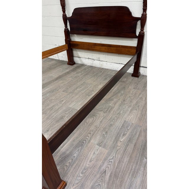 Vintage Queen Size Carved Four Poster Rice Bed For Sale - Image 13 of 14