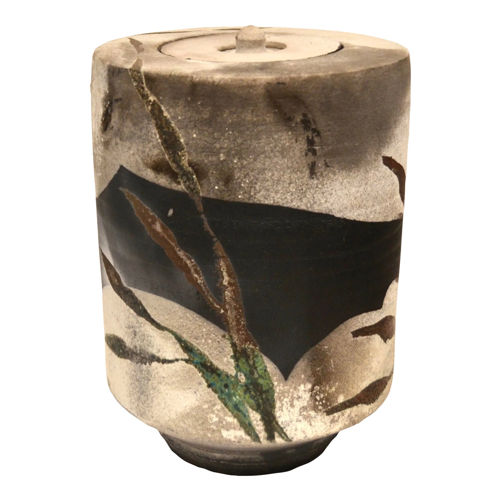 Large Japanese Raku Studio Pottery Vase, 1960s | Chairish