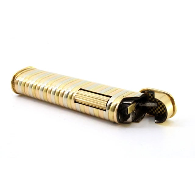 2-Tone Gold Lighter with Hinged Lid For Sale - Image 9 of 13