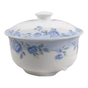 1970s Chengs White Jade Covered Serving Bowl