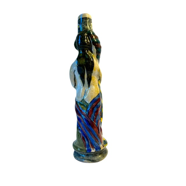 Sculpted Ceramic Woman’s Figurative Art Vase For Sale - Image 4 of 12