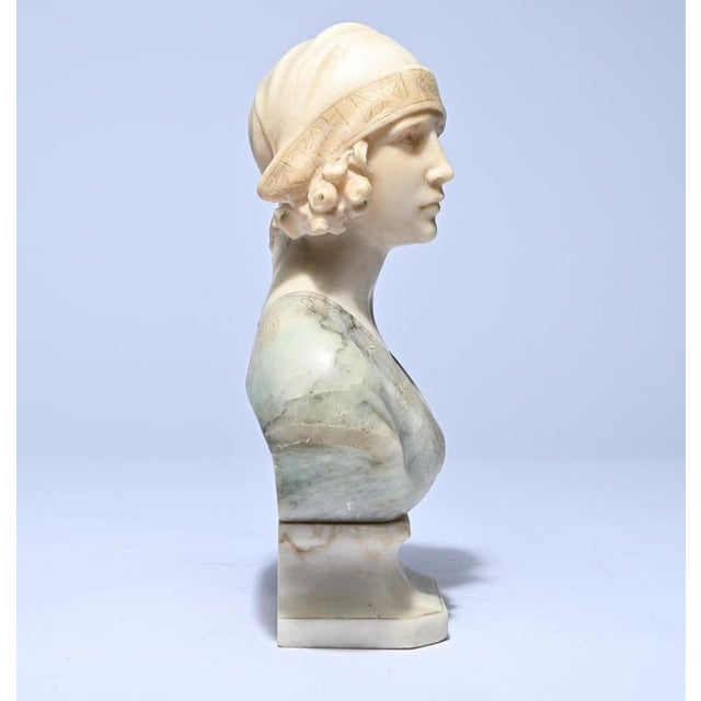 Stone Michelotti, Female Bust, 20th Century, Marble For Sale - Image 7 of 10