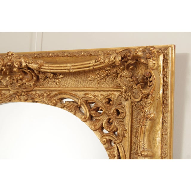 Glass Late 20th Century French Rococo Ornate Gilt Frame Oval Wall Mirror For Sale - Image 7 of 12