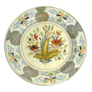 19th Century French Desevres Big Ceramic Plate, 1890s For Sale