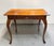 Wood Antique Provincial Queen Anne Cabriole-Leg Writing Table in Warm Patinated Wood With Brass Ring Pull, Circa 1780–1830 For Sale - Image 7 of 17