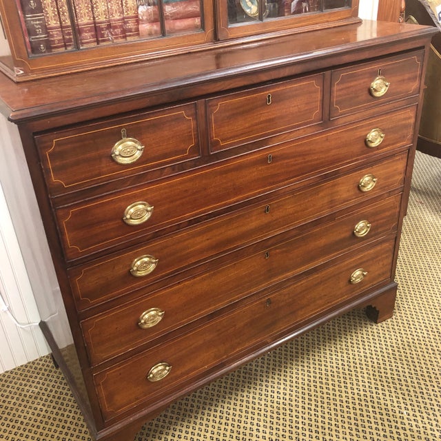 Georgian Mahogany Butler’s Desk With Bookcase For Sale - Image 9 of 12