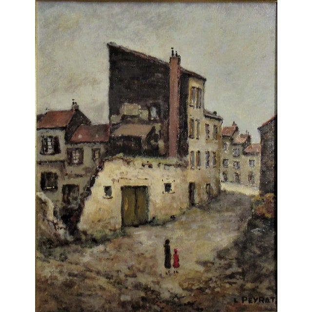 This artwork titled "Limoge vieilles Maisons" 1964 is an oil painting on canvas by noted French artist Louis Peyrat...