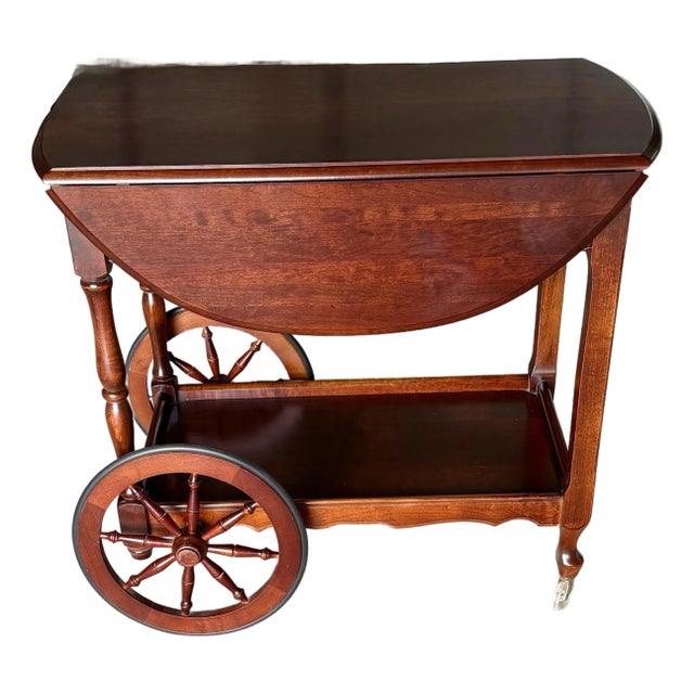 Late 20th Century Tea Trolley With Drop Leaf Sides For Sale