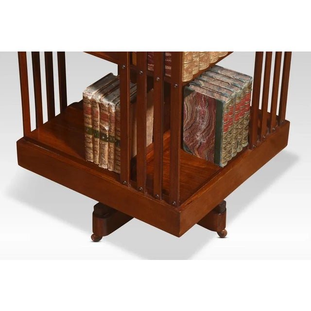 Mahogany Inlaid Revolving Bookcase, 1890s For Sale - Image 3 of 8