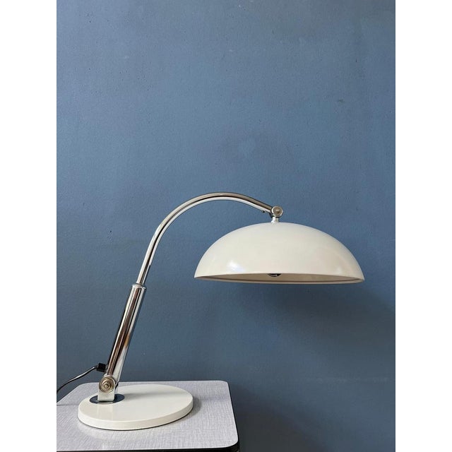 Vintage Bauhaus 144 Table Lamp in White by Herman Busquet for Hala, 1970s For Sale - Image 11 of 11