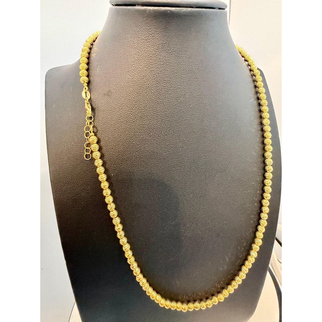 Vintage 18 Karat Yellow Gold 11 Gm, Ball Chain Necklace, 19 Inch Adjustable For Sale In New York - Image 6 of 18
