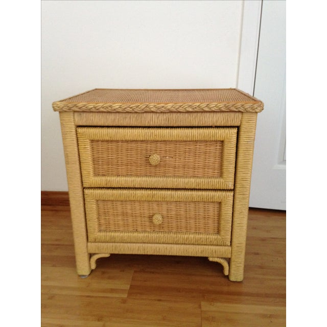Vintage Wicker Henry Link Nightstand Chairish