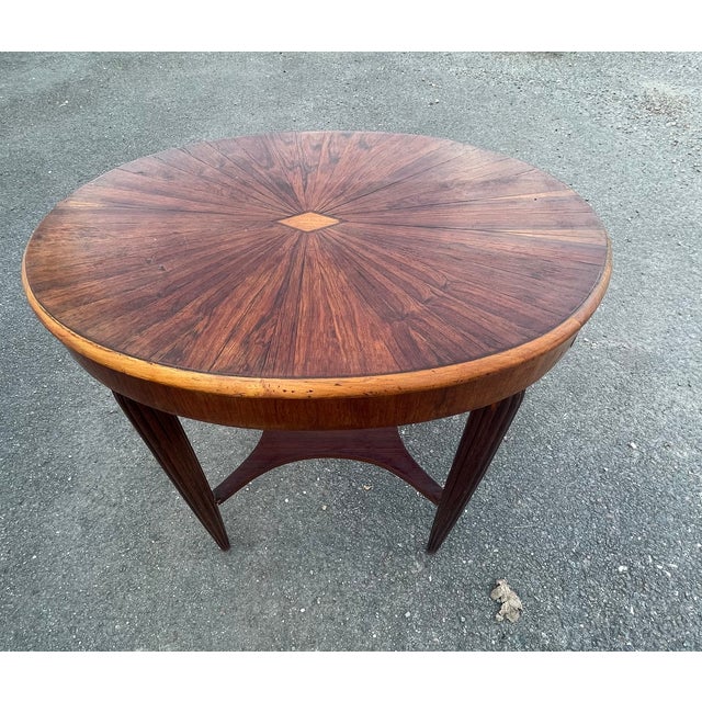 Oval Table in Rosewood and Sycamore, 1925 For Sale - Image 14 of 14