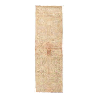 Vintage Washed Out Runner Rug - 2`10″ X 9`10″ For Sale