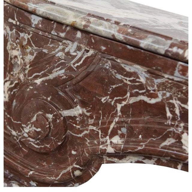 18th century louis xvi hand carved rouge marble fireplace surround. Beautifully understated, hand carved louis marble...