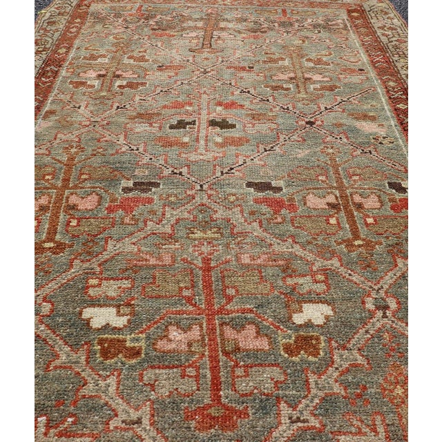 Antique Persian Malayer Rug With All-Over Design With Red and Gray-Blue 3'0 X 5'0 For Sale In Atlanta - Image 6 of 12