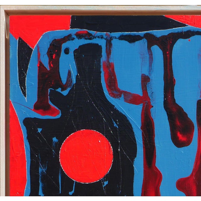 Paint Paul Reeves "Neanderthal" Contemporary Blue and Red Geometric Abstract Painting, 2023 For Sale - Image 7 of 12