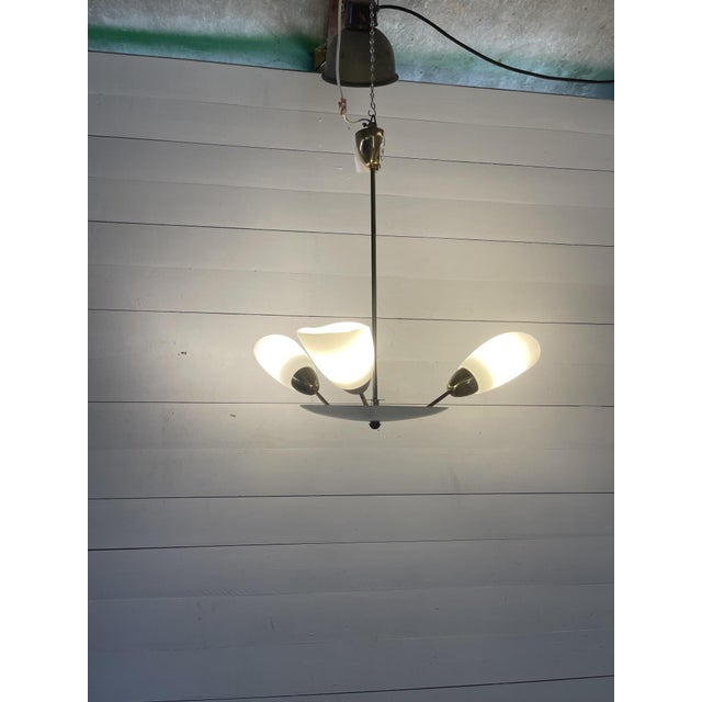 Silver Vintage Ceiling Lamp attributed to Napako, Czech-Republic, 1960s For Sale - Image 8 of 8