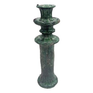 1970s Moroccan Tamegroute Glazed Candlestick Holder For Sale