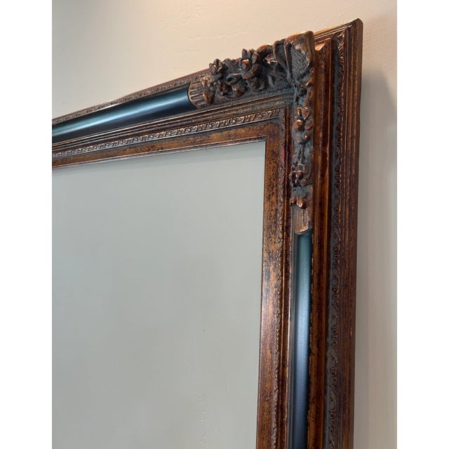 Vintage Baroque Revival Bronze & Black Wood Frame For Sale - Image 12 of 17