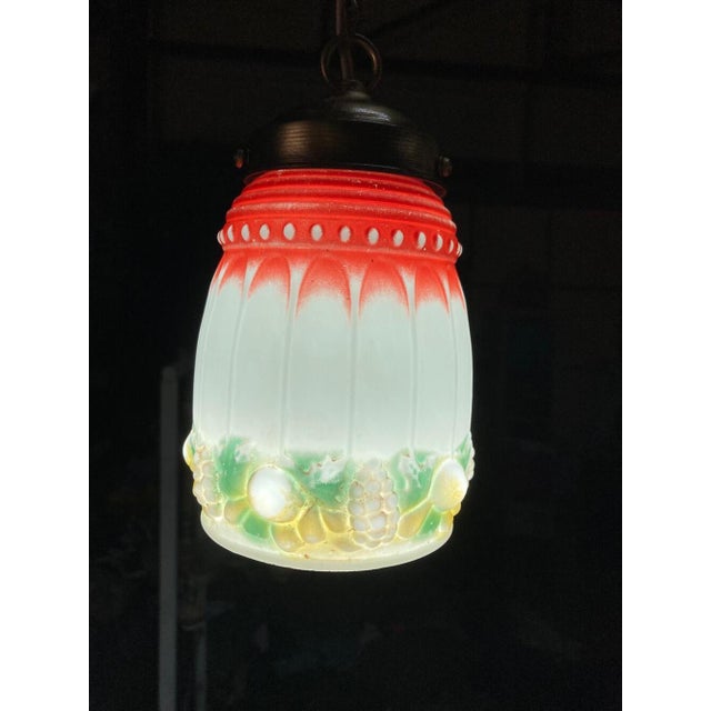 1920s Antique Art Deco Bisque Glass Lantern, 1920s For Sale - Image 5 of 12