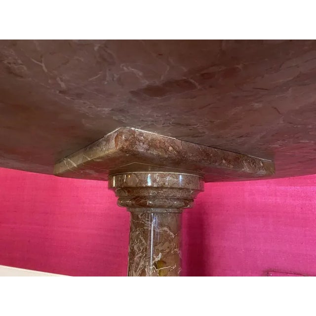 Pink Vintage Pink Marble Table, 1970s For Sale - Image 8 of 10