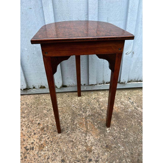 Antique Country Rustic Style U Side Table For Sale - Image 4 of 6