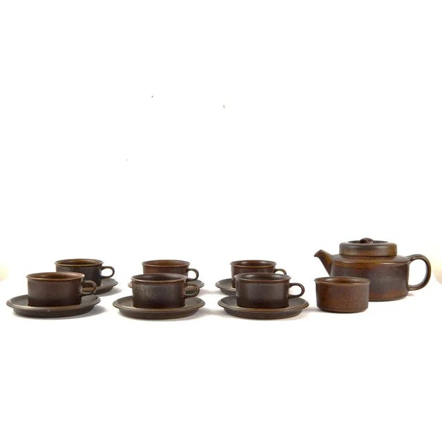Brown Arabia Ruska Coffee Service by Ulla Procope, 1960s, Set of 19 For Sale - Image 8 of 8