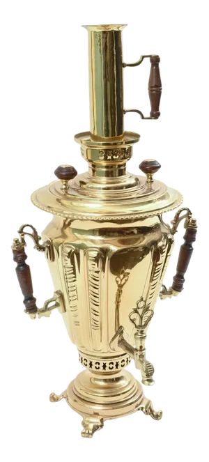 Vintage Solid Brass Hallmarked with Side Handles Samovar