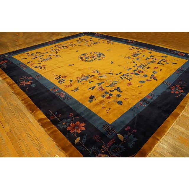 Antique Chinese Art Deco rug, size: 12'0" x 14'6".